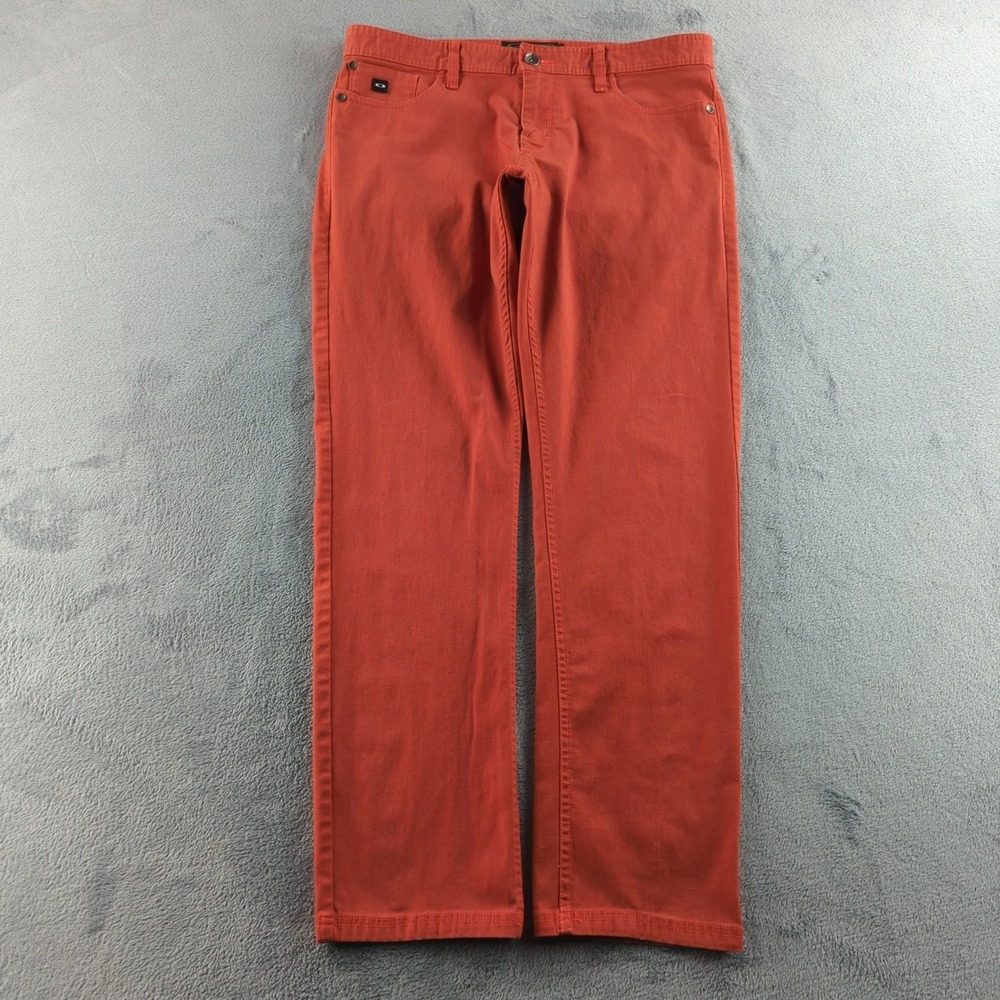 Oakley Pants‎ Mens 36x32 Orange Slim Fit Straight Leg Stretch Zip Fly
